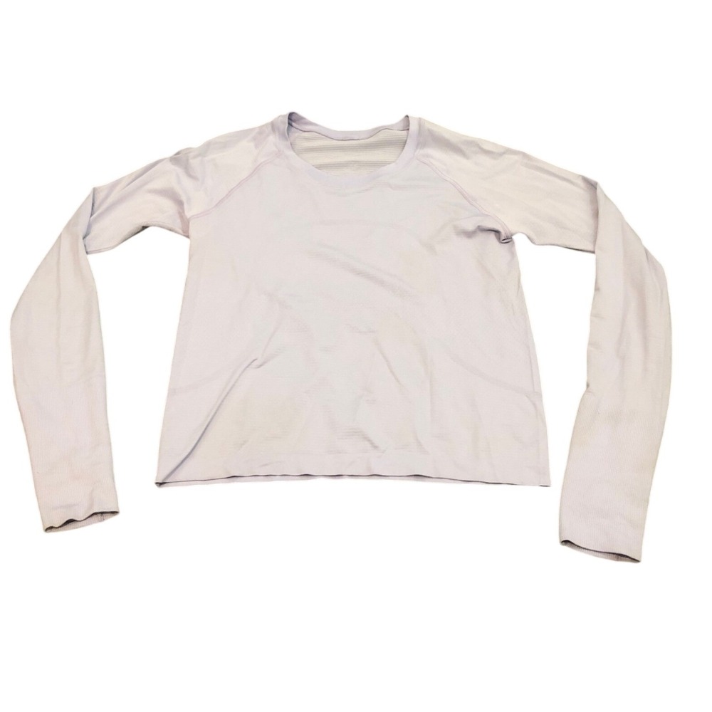 Lululemon Swiftly Tech Long Sleeve Crop Womens 8 Lavender Purple Crewneck Top